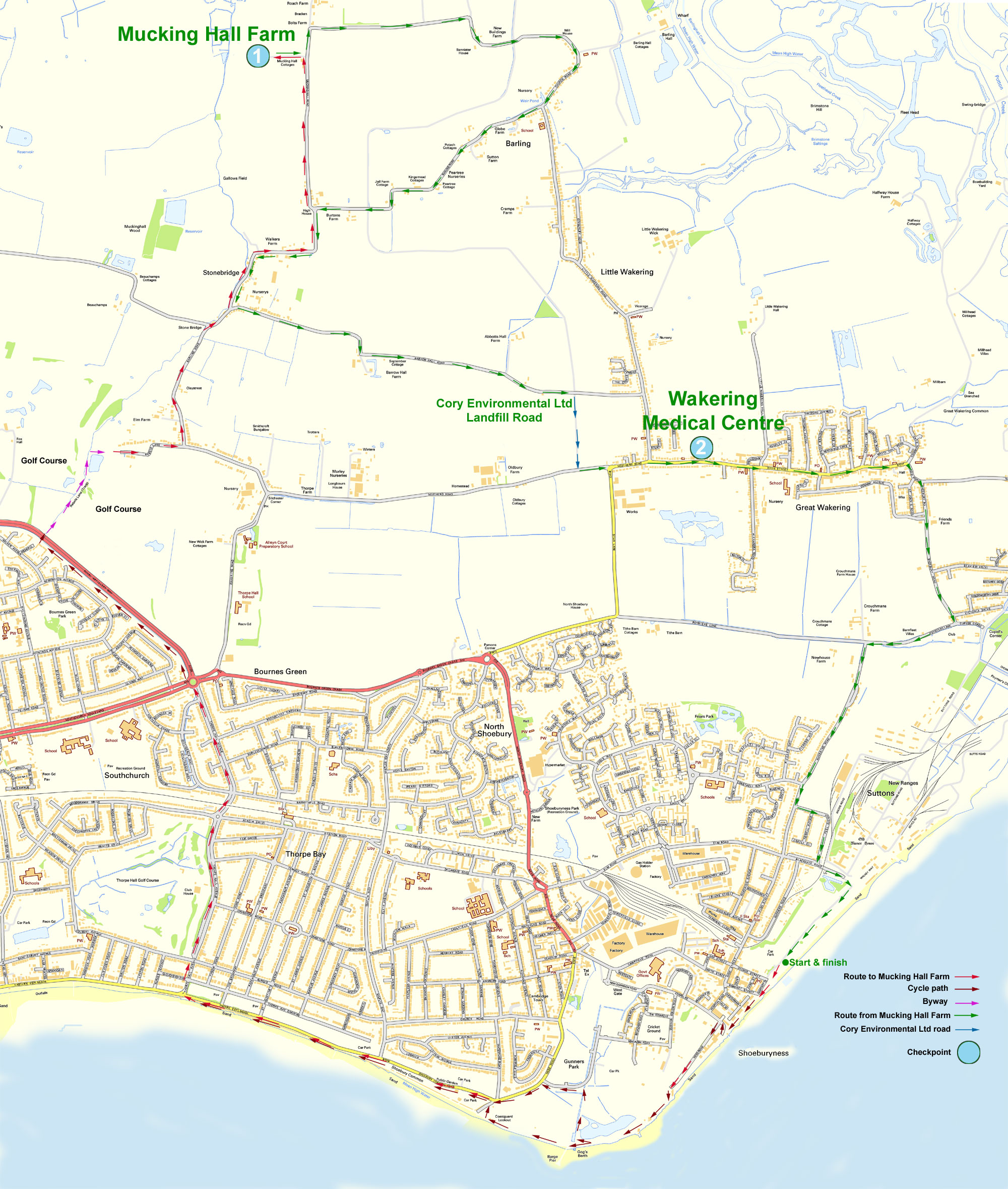 Map of Southend Bikeathon
