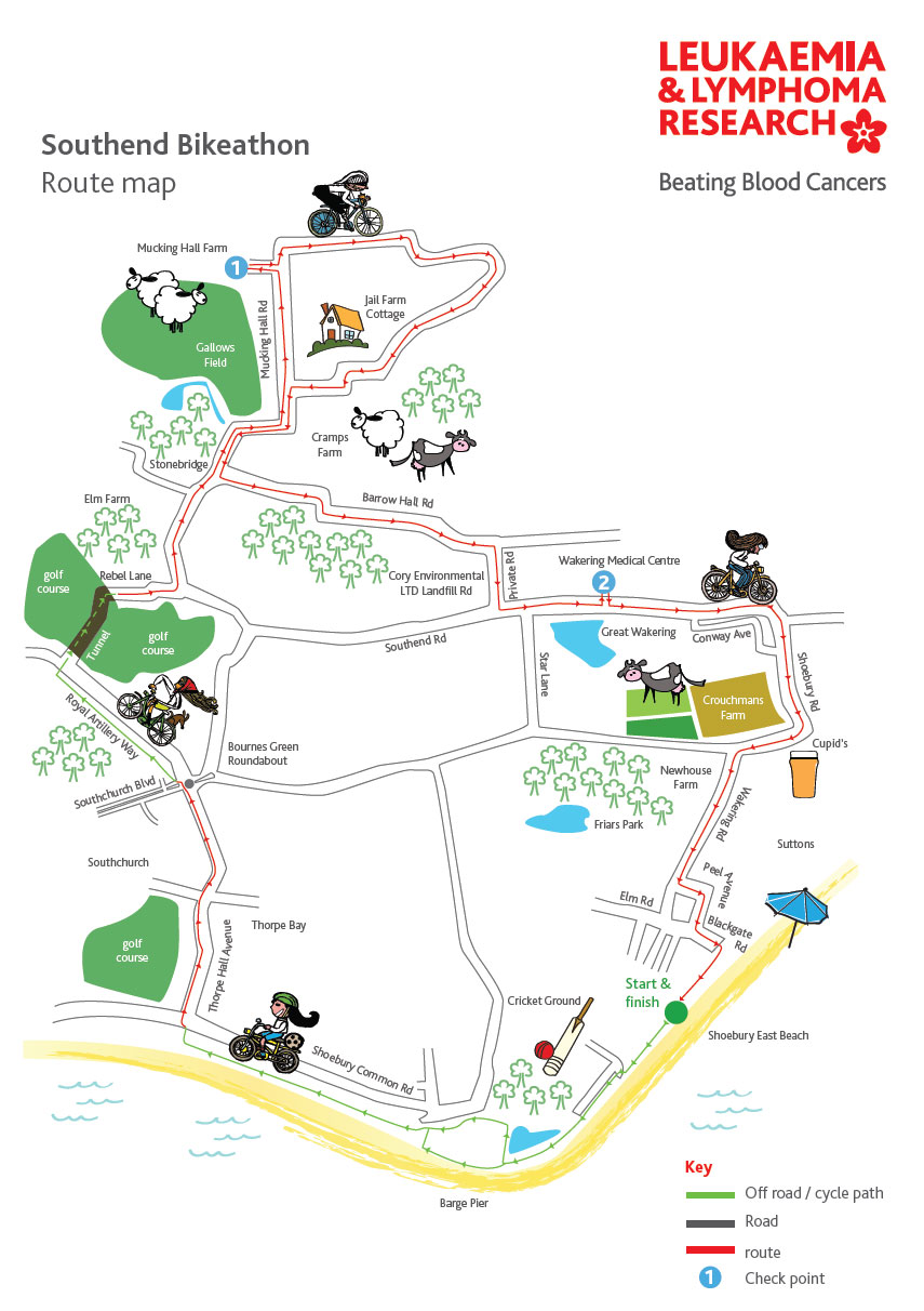 Map of Southend Bikeathon